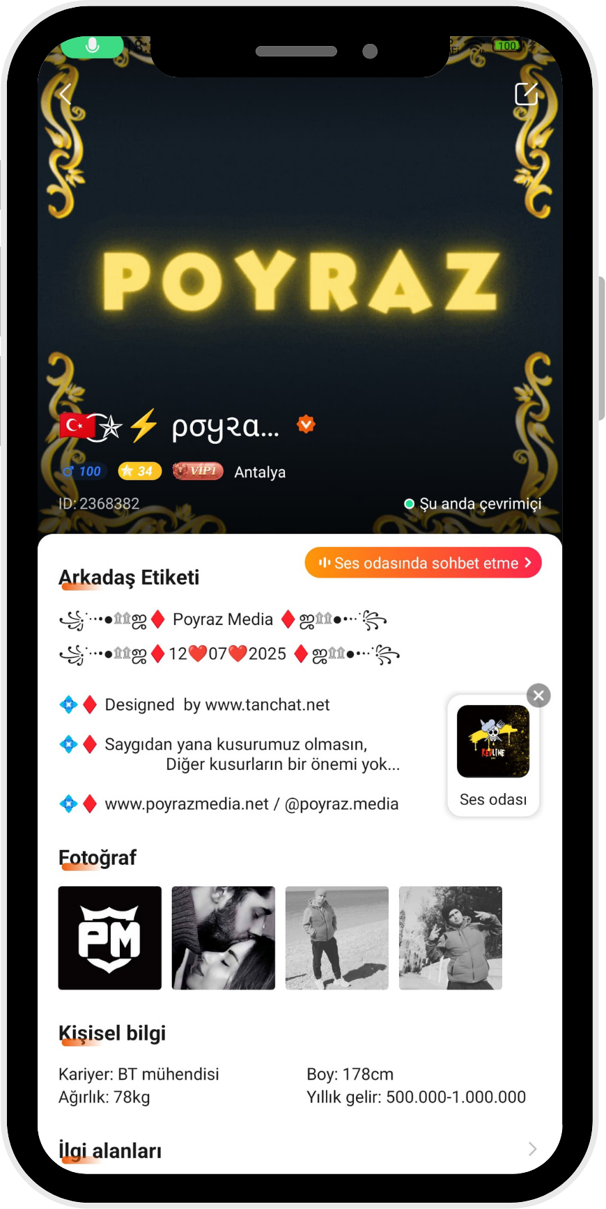 TanChat uygulama ekranı